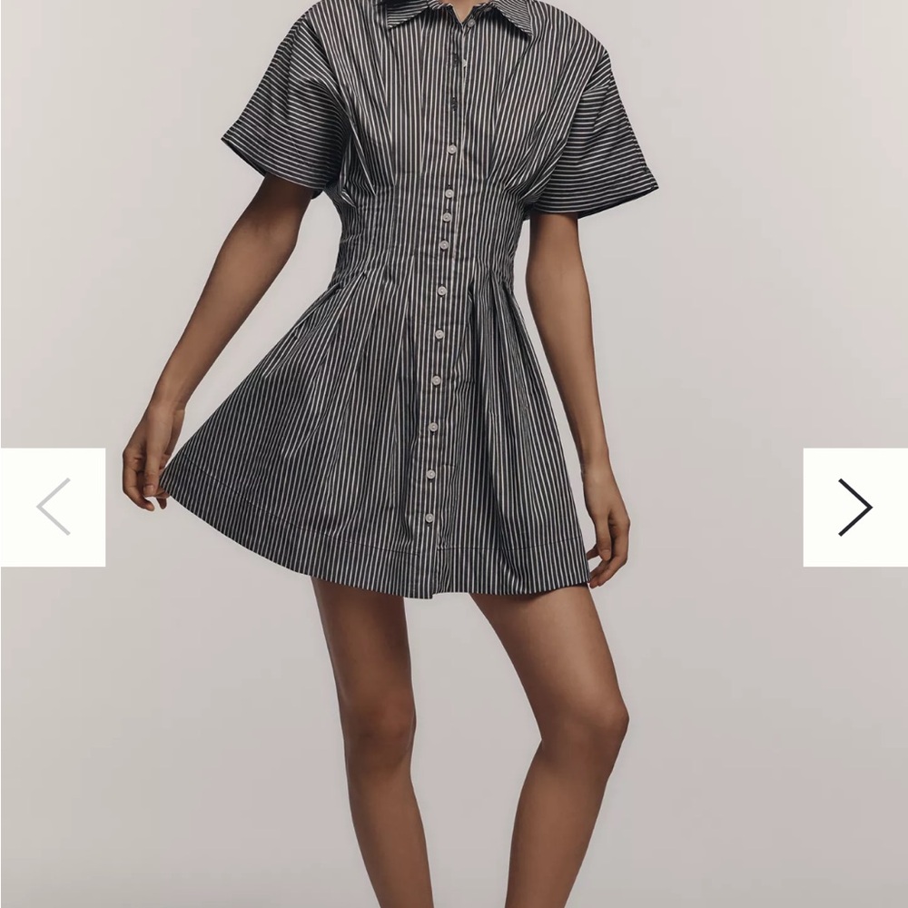 Anthropologie Black and White Striped Mini Dress